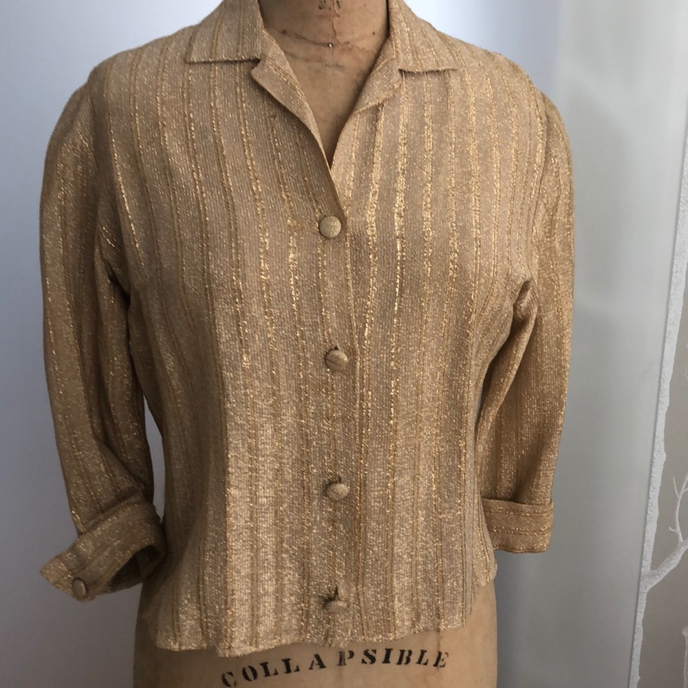 Blouse -gold lame -